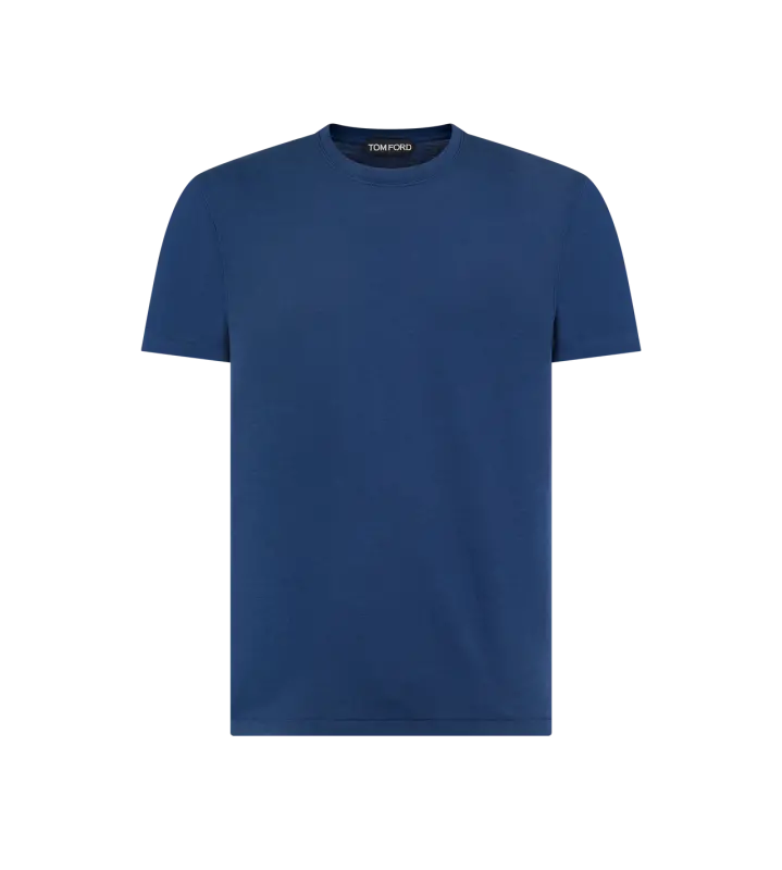 LYOCELL COTTON CREW T-SHIRT BRIGHT BLUE online